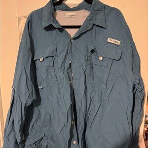 Columbia Teal Long-Sleeve Shirt